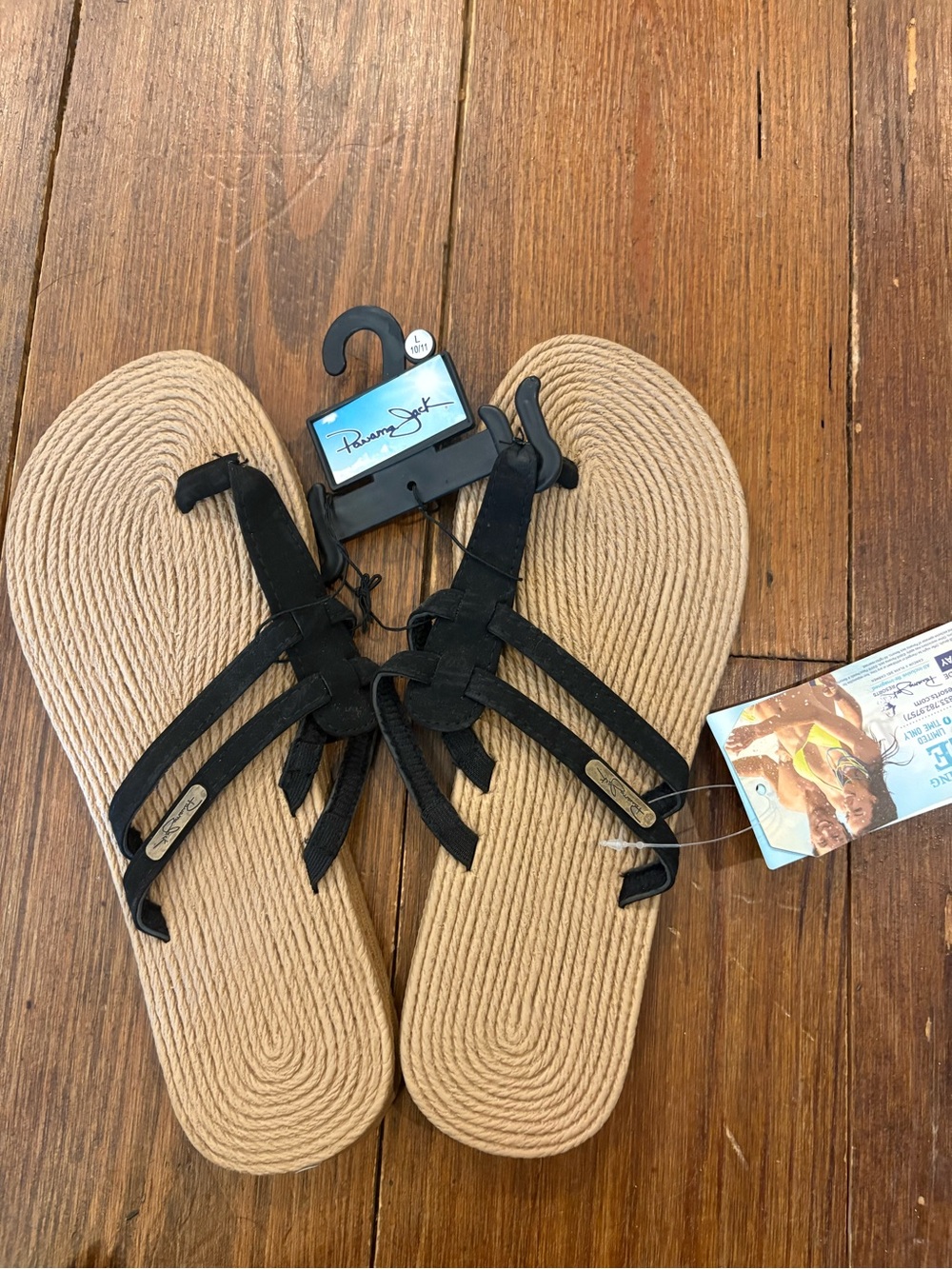 Panama Jack Black Strappy Sandals with Gold Accent